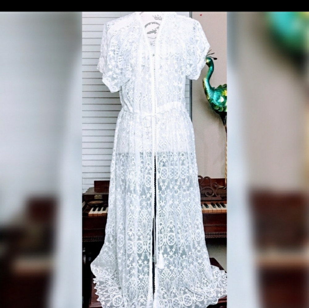 Beautiful white full lace cover up